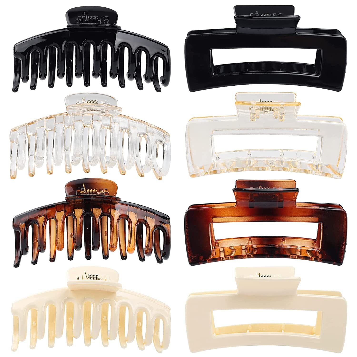 Wholesale 8PCS Seamless Frosted Rectangular Resin Hair Clips